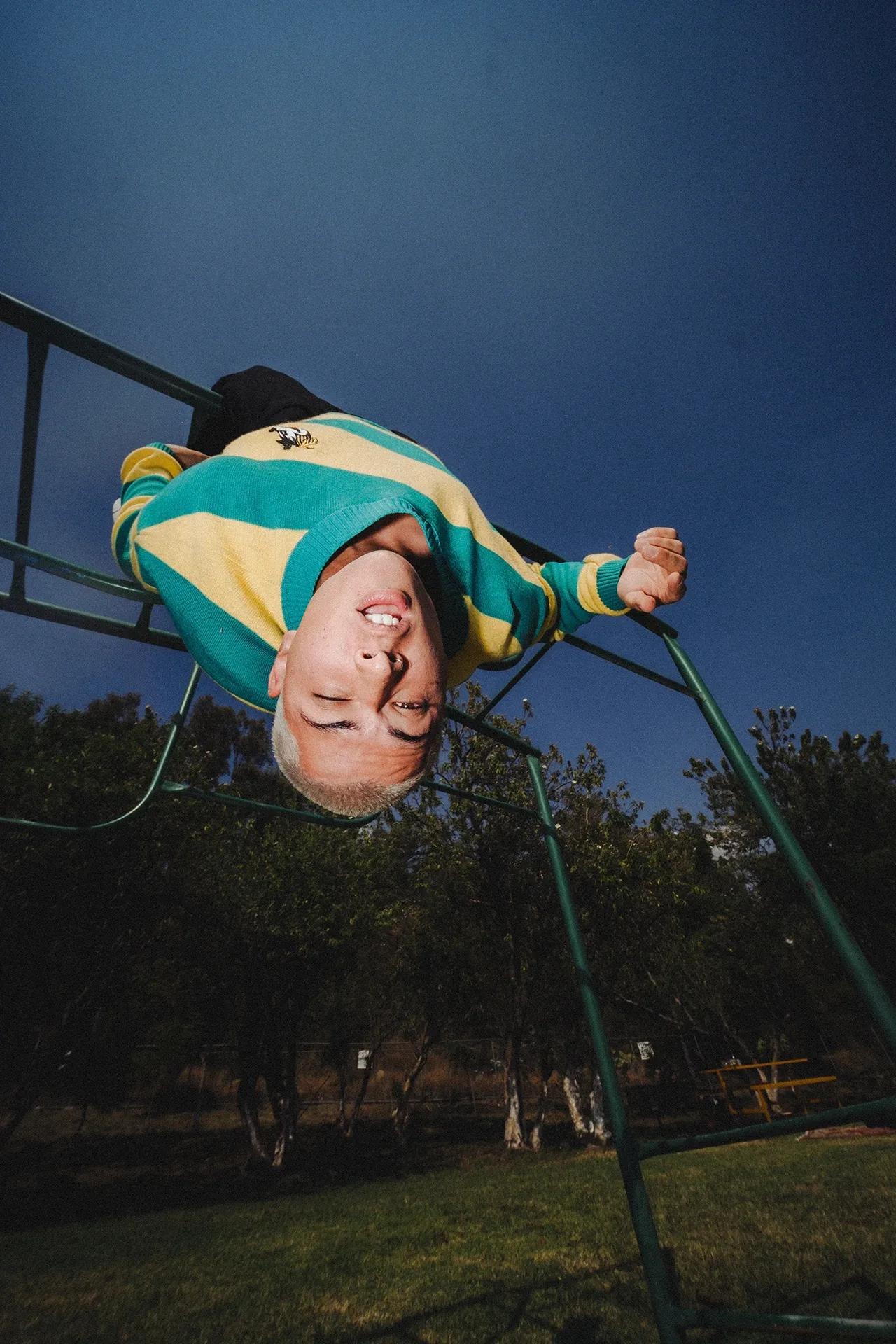 Galo Barker colgado en parque